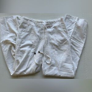 Adrienne‎ Vittadini Linen blend Women's Pants M Off White